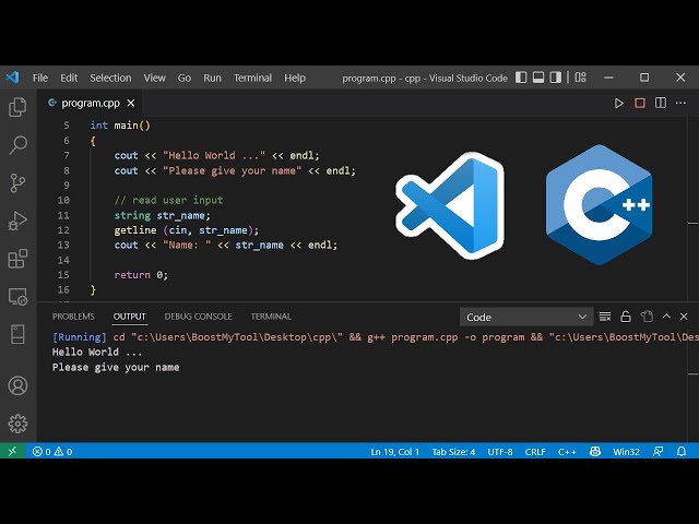 How to run cc program in vs code terminal