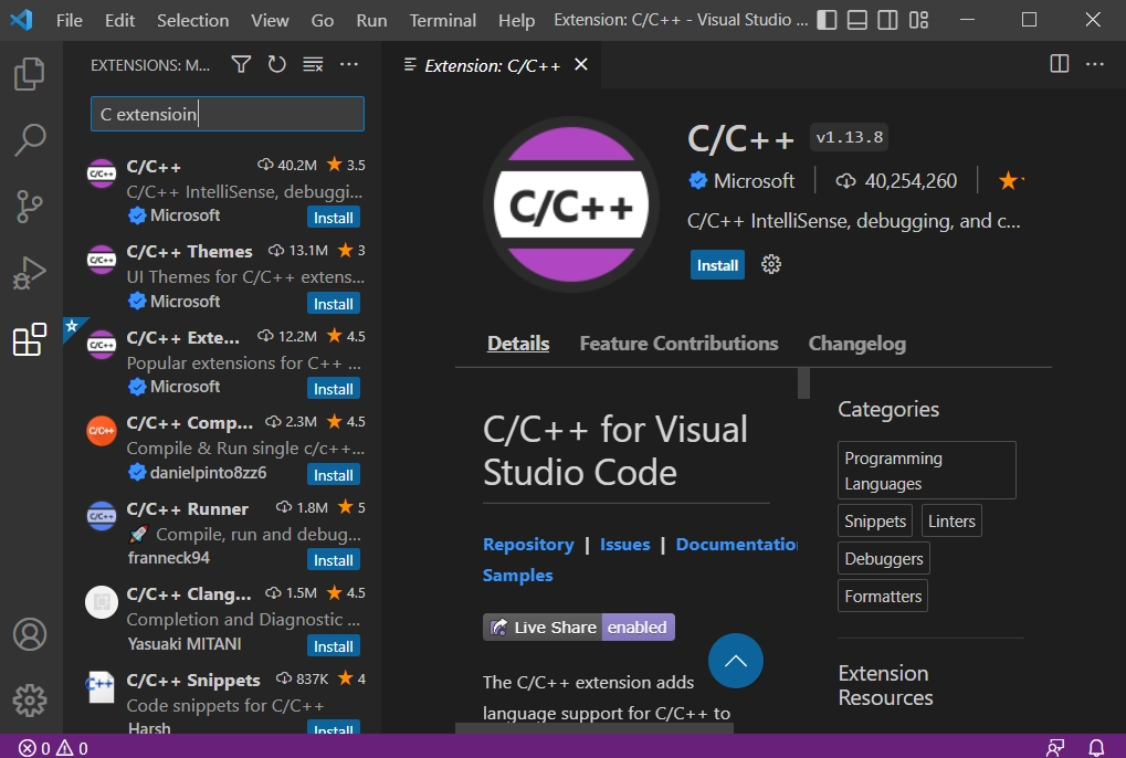 How lớn run a c program in vs code