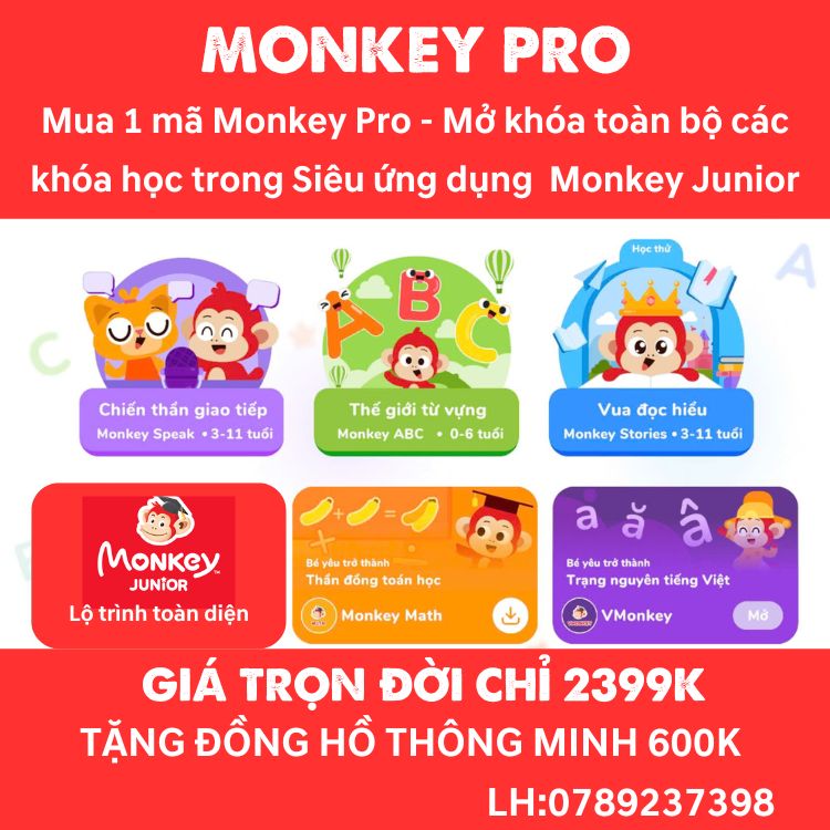 Monkey pro trọn Đời khuyến mãi ngay Đồng hồ k tặng vmonkey monkey math trọn đời