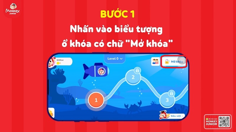 Hướng dẫn mua các khóa học tập trong monkey junior chưa đến  bước đối chọi giản