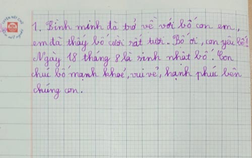 Bài văn tả mẹ nhưng lại ra cha của bé lớp  khiến ai cũng nghẹn ngào