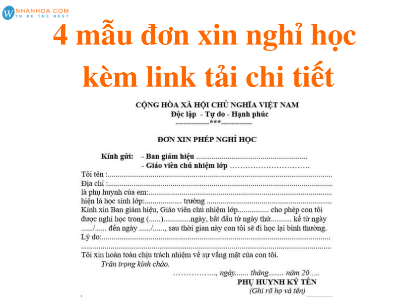 Đơn xin nghỉ học biện pháp viết và mẫu mã đơn chuẩn chỉnh nhất