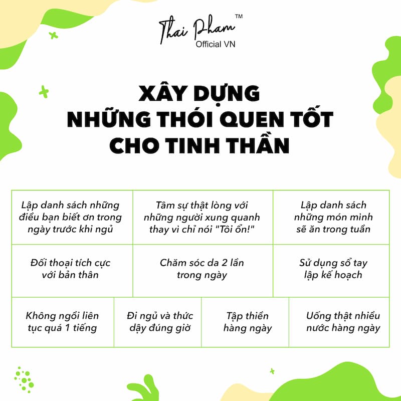 XÂy dỰng nhỮng thÓi quen tỐt mang đến tinh thẦn